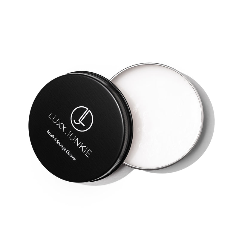 LUXX Solid Brush & Sponge Cleaner: vegan coconut oil makeup brush soap with silicone pad
