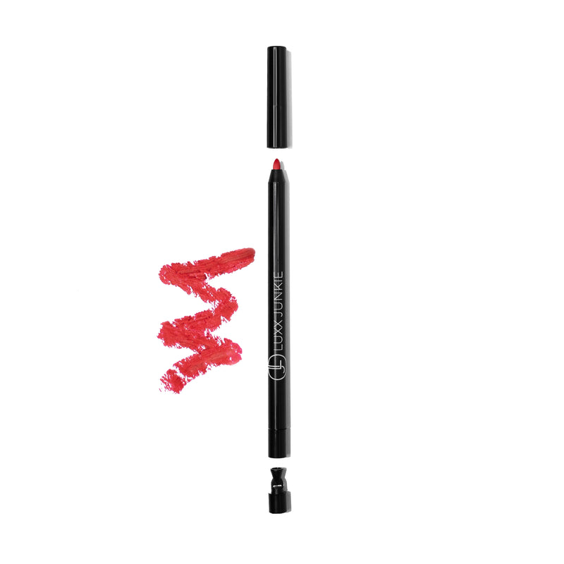 Crimson LUXX Lip Liner: vegan waterproof red retractable lip liner pencil
